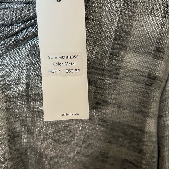 Calvin Klein Metallic Silver Women's Blouse - Picture 4 of 4